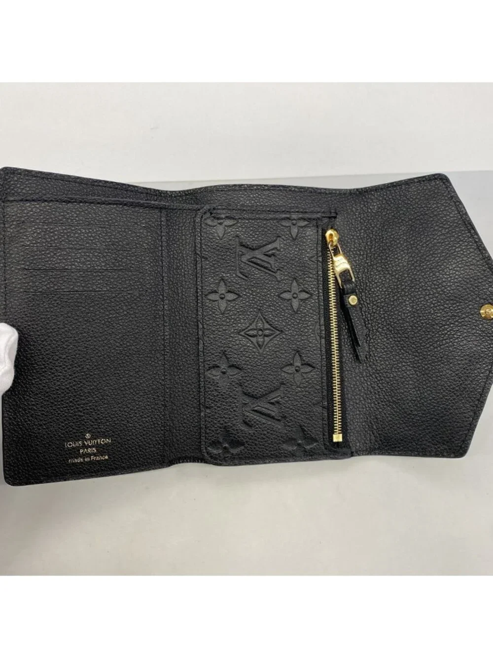 Louis Vuitton Trifold Wallet Monogram Empreinte Portefeuille Compact Noir